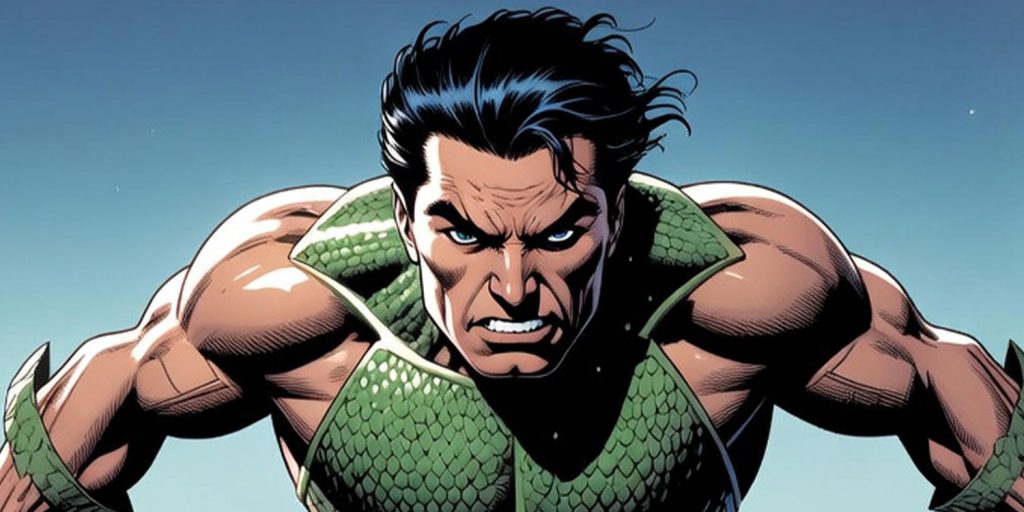 Namor volando sobre el océano